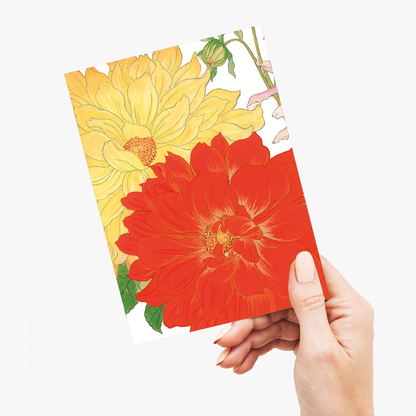 Yellow & Orange Dahlia By Tanigami Kônan - Wenskaart
