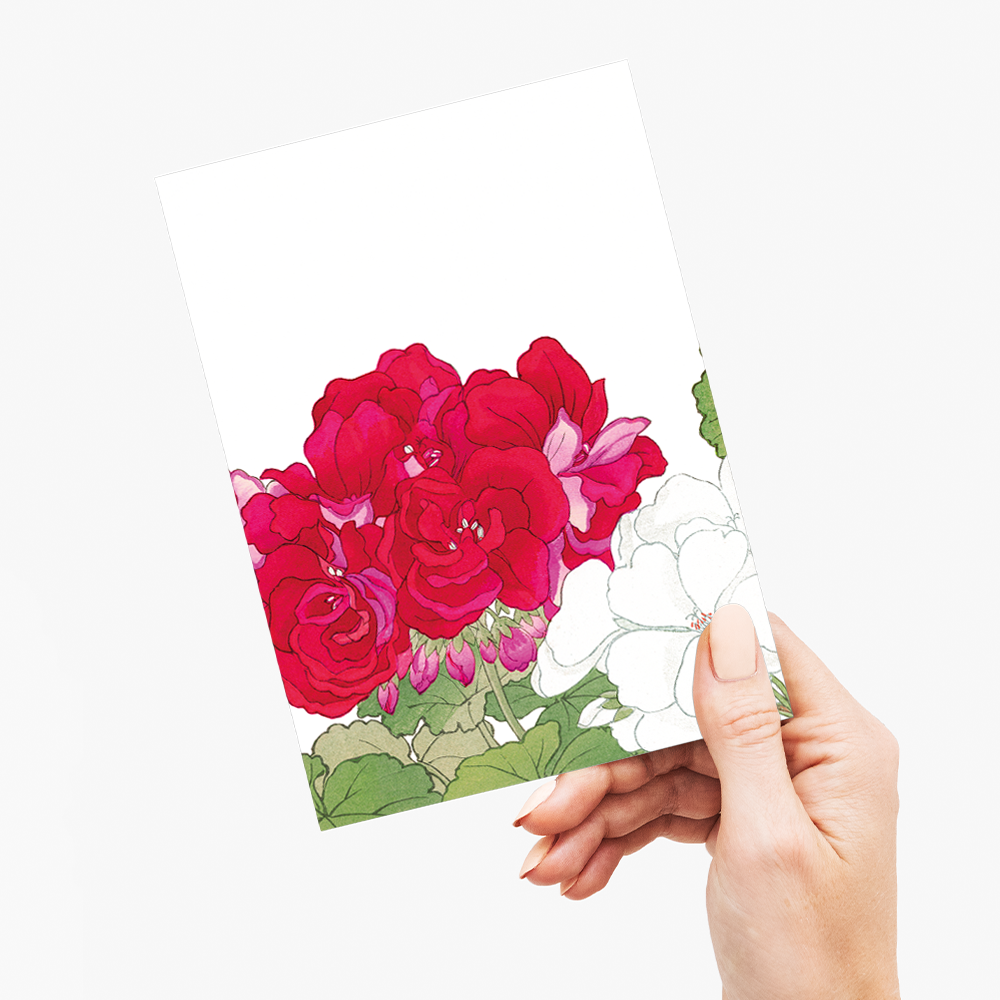 Geraniums By Tanigami Kônan - Wenskaart