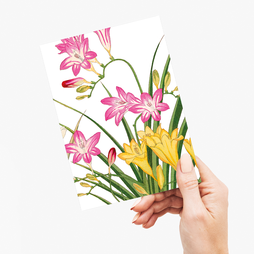Freesia Flower By Tanigami Kônan - Wenskaart