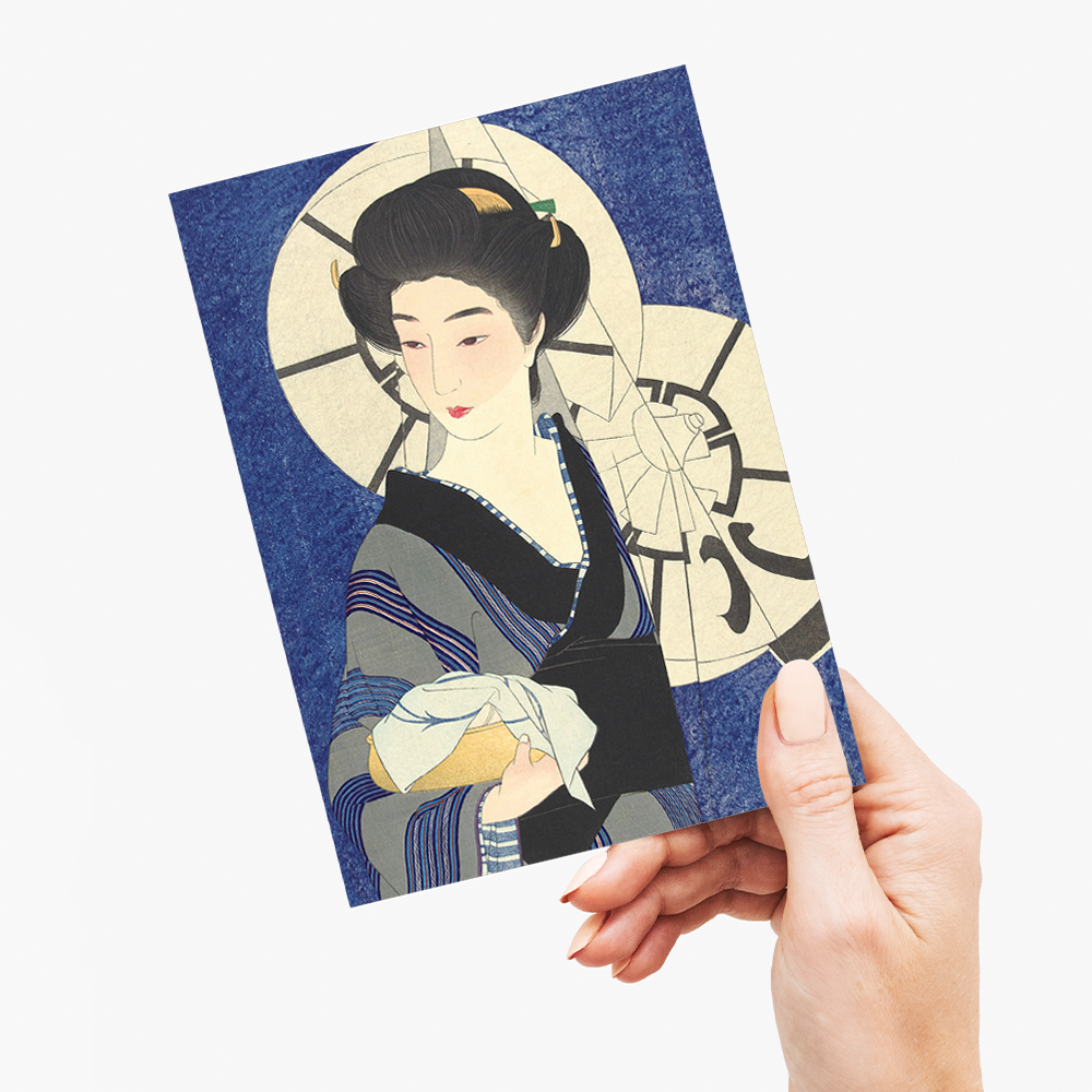 After a Visit to the Bathhouse By Kotondo Torii - Greeting Card