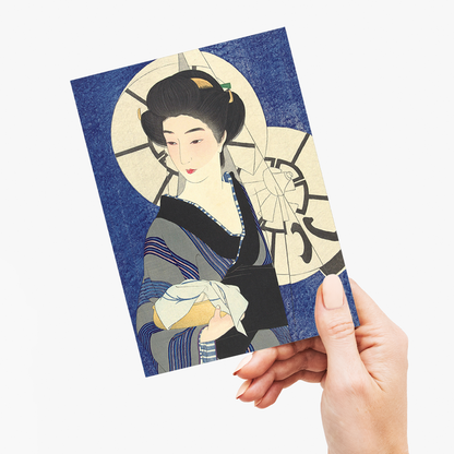 After a Visit to the Bathhouse By Kotondo Torii - Greeting Card