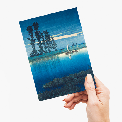 Evening of Ushibori By Kawase Hasui - Greeting Card
