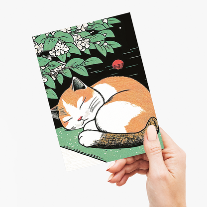 Little sleeping kitten - Greeting Card