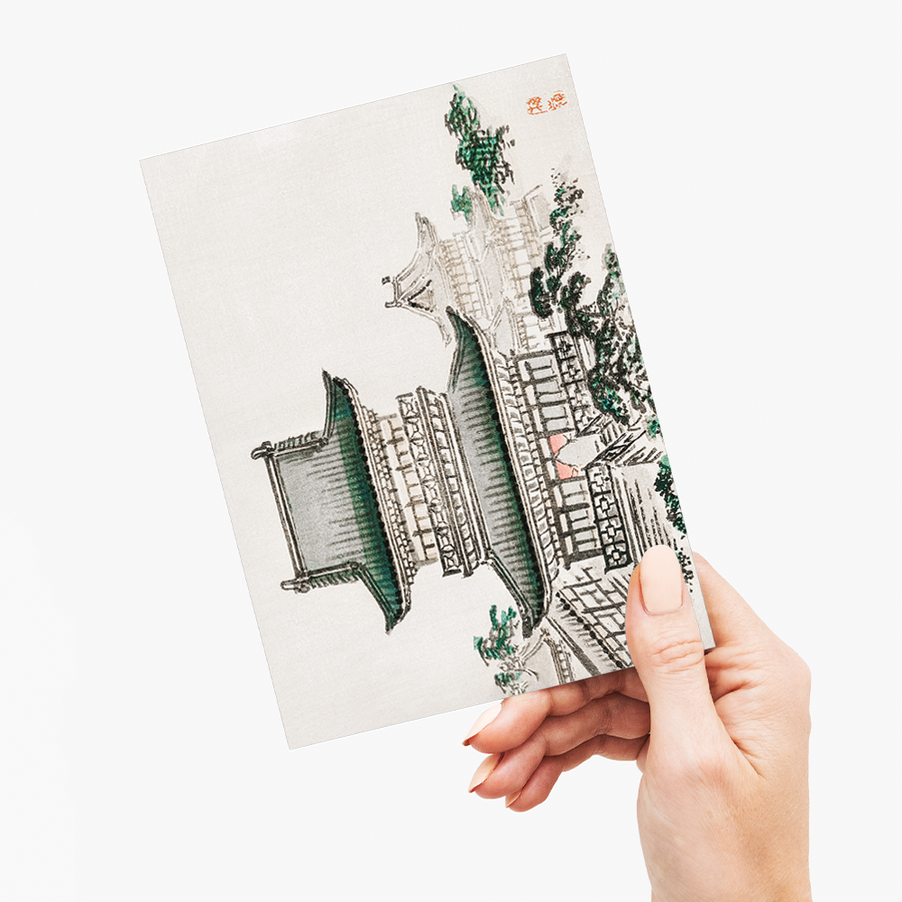 Japanese Architecture by Kōno Bairei - Greeting Card