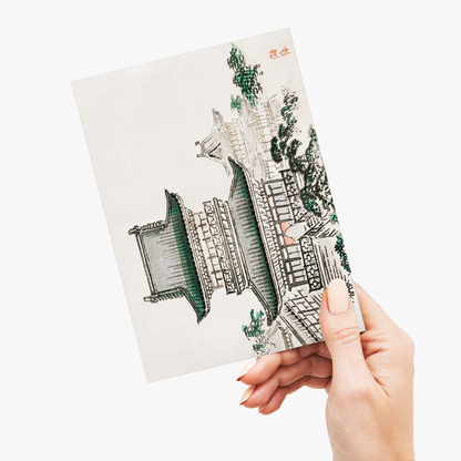 Japanese Architecture by Kōno Bairei - Greeting Card