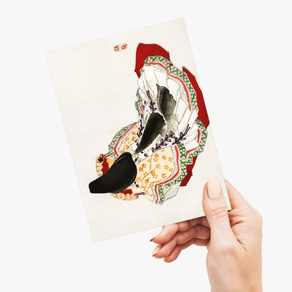 A lady in a kimono by Kōno Bairei - Greeting Card