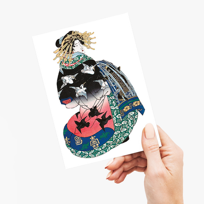 The Courtesan Hanamurasaki of the Tsuchiya By Keisai Eisen - Greeting Card