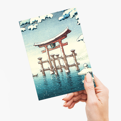 Snow at Miyajima - Greeting Card