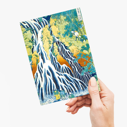 Pilgrims at Kirifuri Waterfall on Mount Kurokami in Shimotsuke Province - Greeting Card