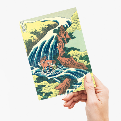 A Tour of the Waterfalls of the Provinces by hokusai - Greeting Card