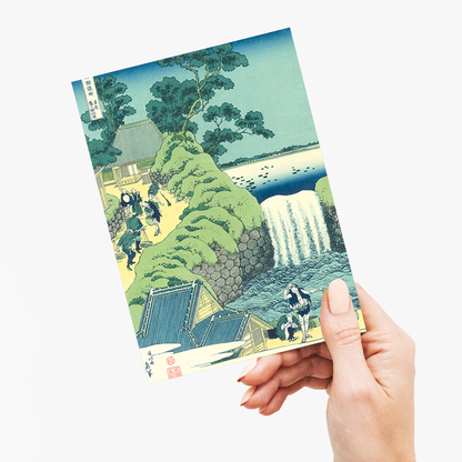 Kirifuri Waterfall on Mount Kurokami in Shimotsuke Province   - Greeting Card