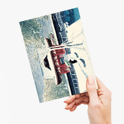 Snow at Shiba Park By Kawase Hasui - Greeting Card