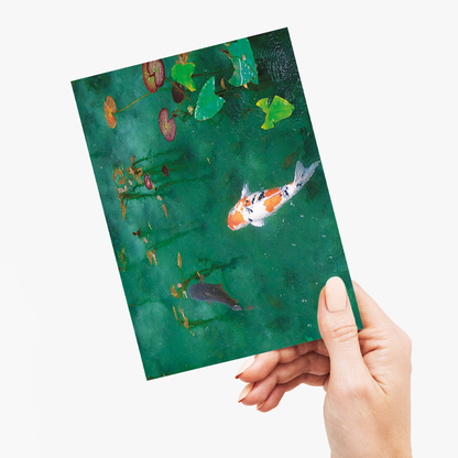 Koi Fish Serenity in the Water - Greeting Card