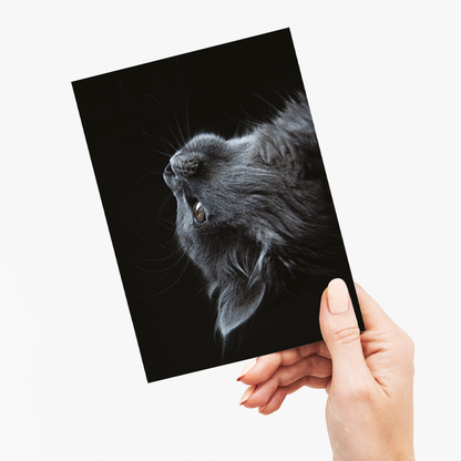 Cute gray cat - Greeting Card