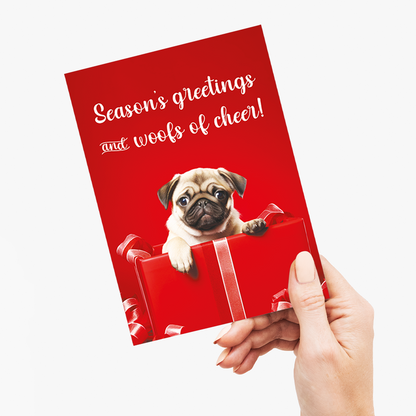 Season's greetings and woofs of cheer! - Greeting Card