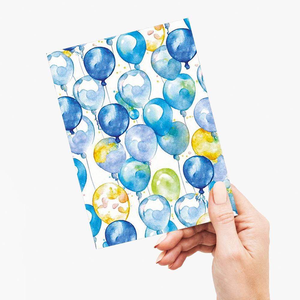 Blue balloons - Greeting Card