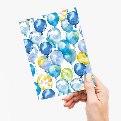 Blue balloons - Greeting Card