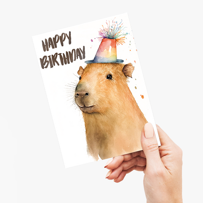 Capybara happy birthday - Greeting Card