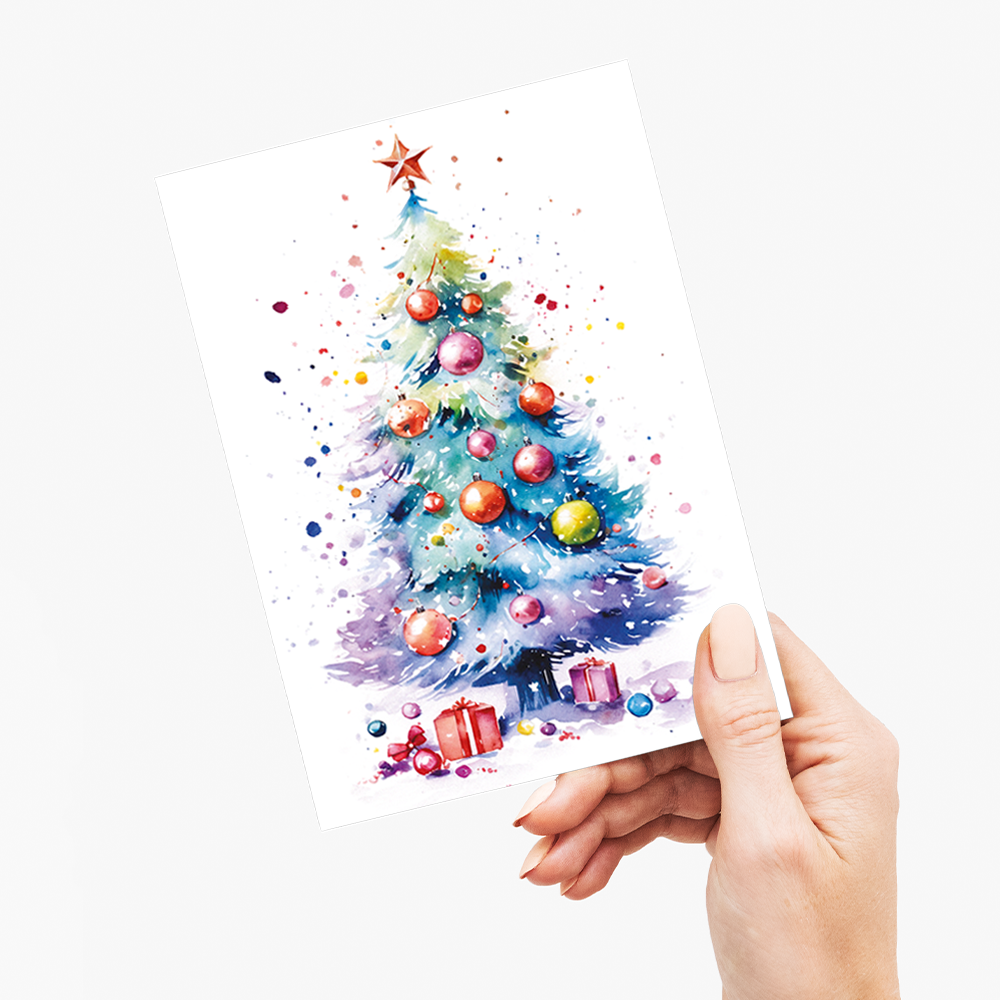 Colourful Christmas tree - Greeting Card