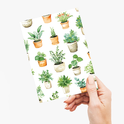 Potted plants pattern - Greeting Card