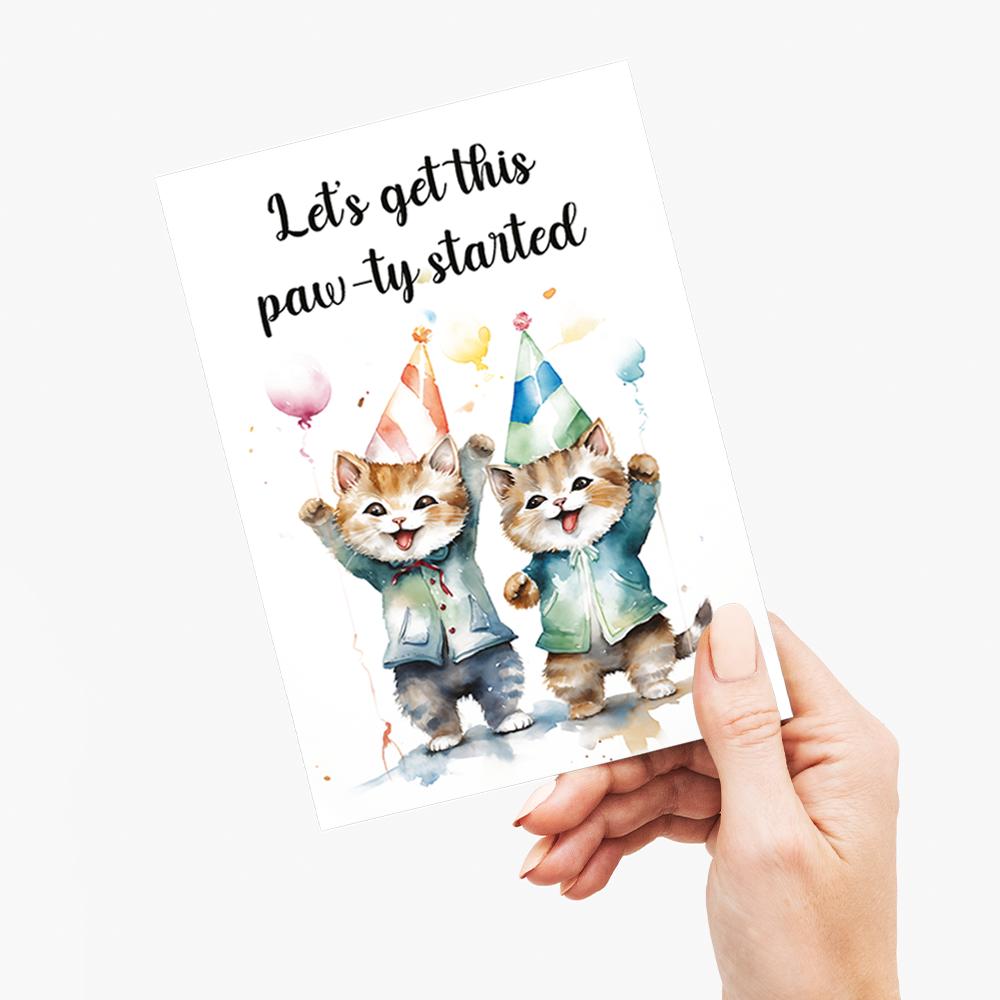 Let's get this paw-ty started - Greeting Card