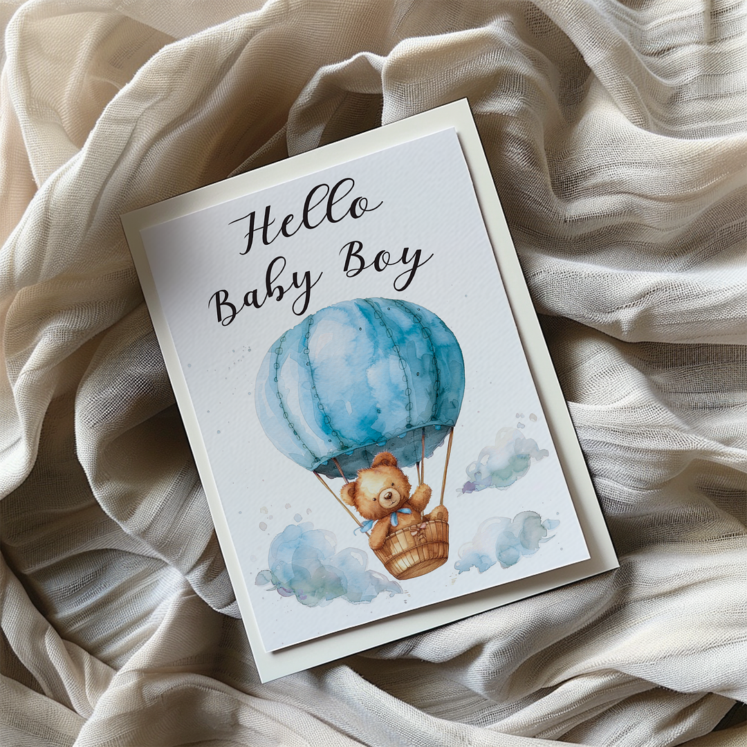Hello Baby Boy - Greeting Card