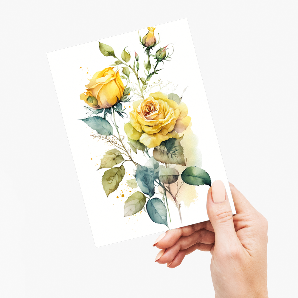 Yellow rose I - Wenskaart