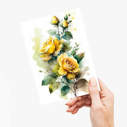 Yellow rose III - Wenskaart