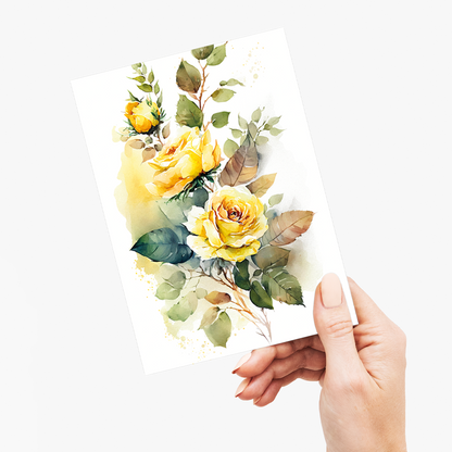 Yellow rose IV - Wenskaart