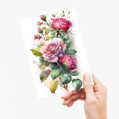 Pink rose IV - Wenskaart