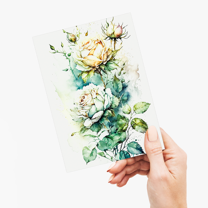 White rose III - Wenskaart