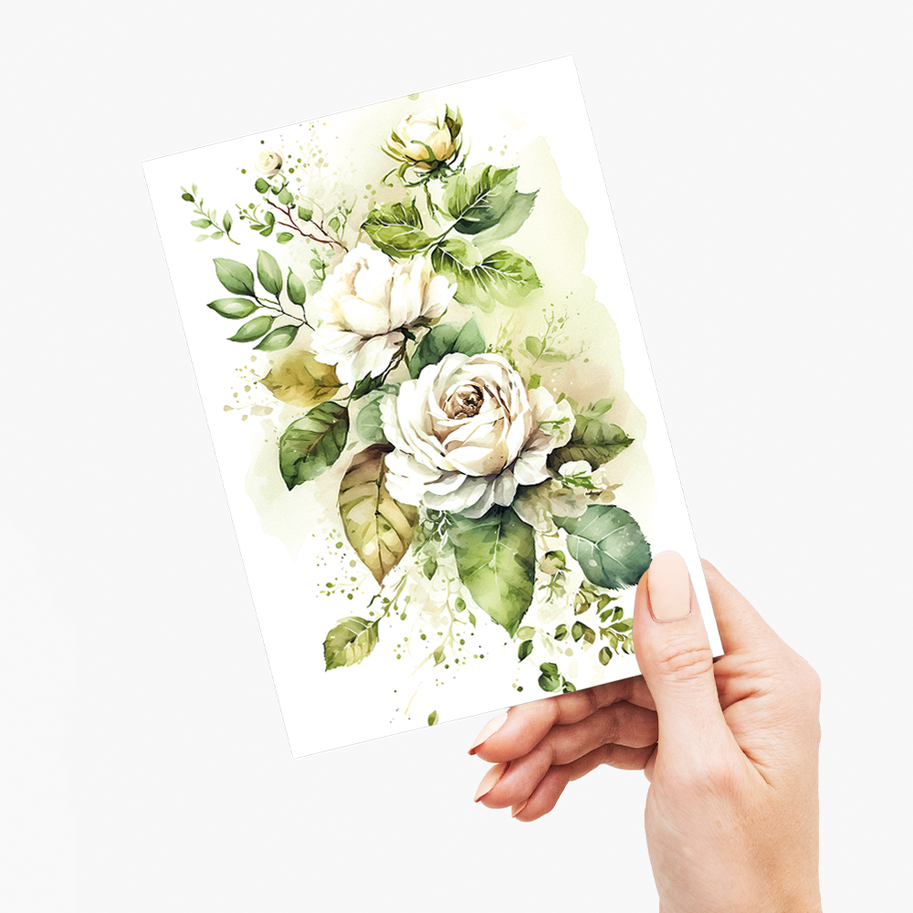 White rose IV - Wenskaart
