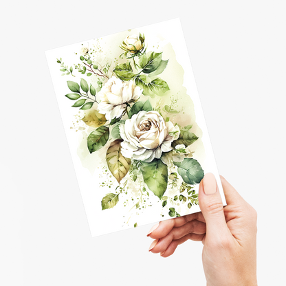 White rose IV - Wenskaart