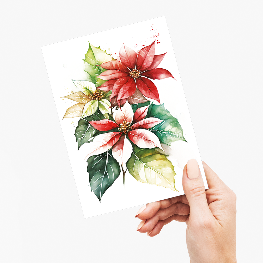 Poinsettias I - Wenskaart