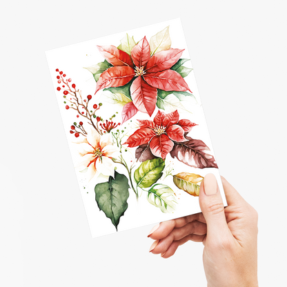 Poinsettias II - Wenskaart