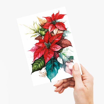 Poinsettias IV - Wenskaart