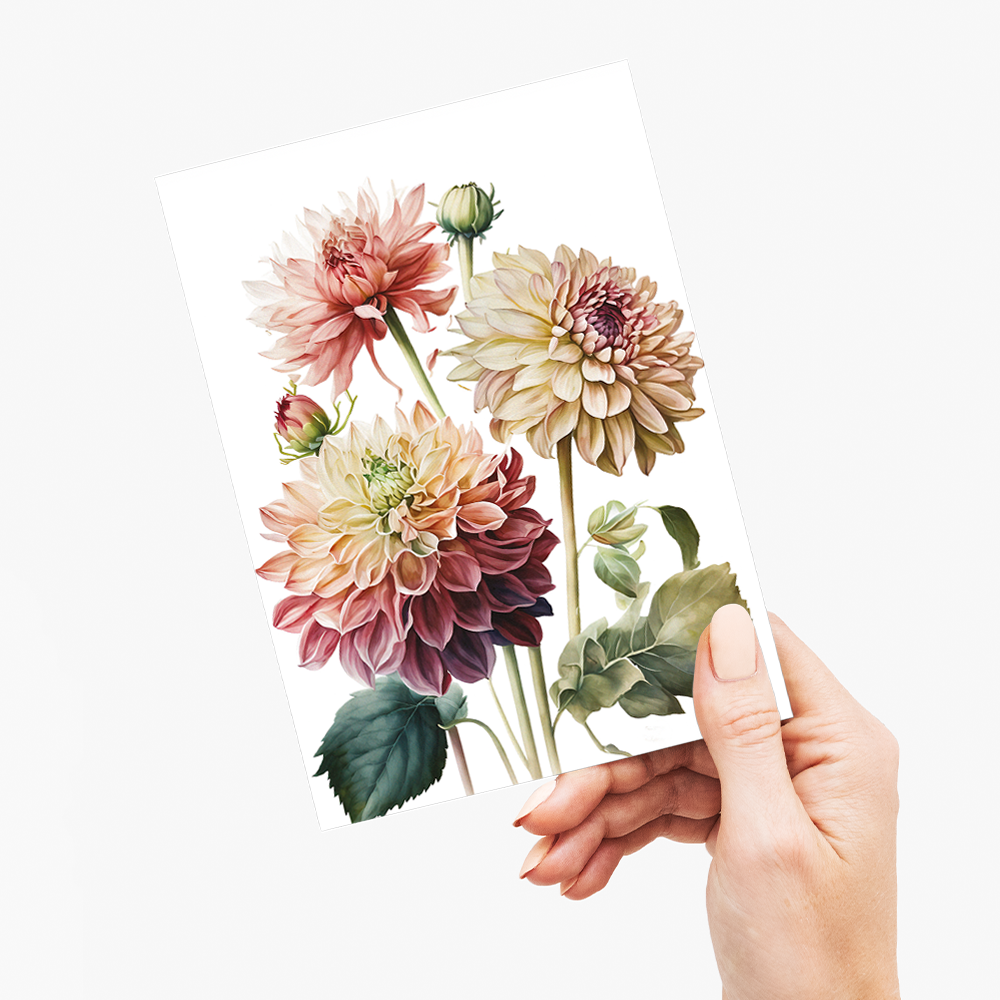 Dahlia's 4 - Wenskaart