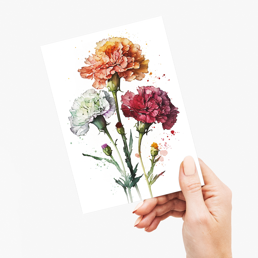 Carnations 1 - Wenskaart