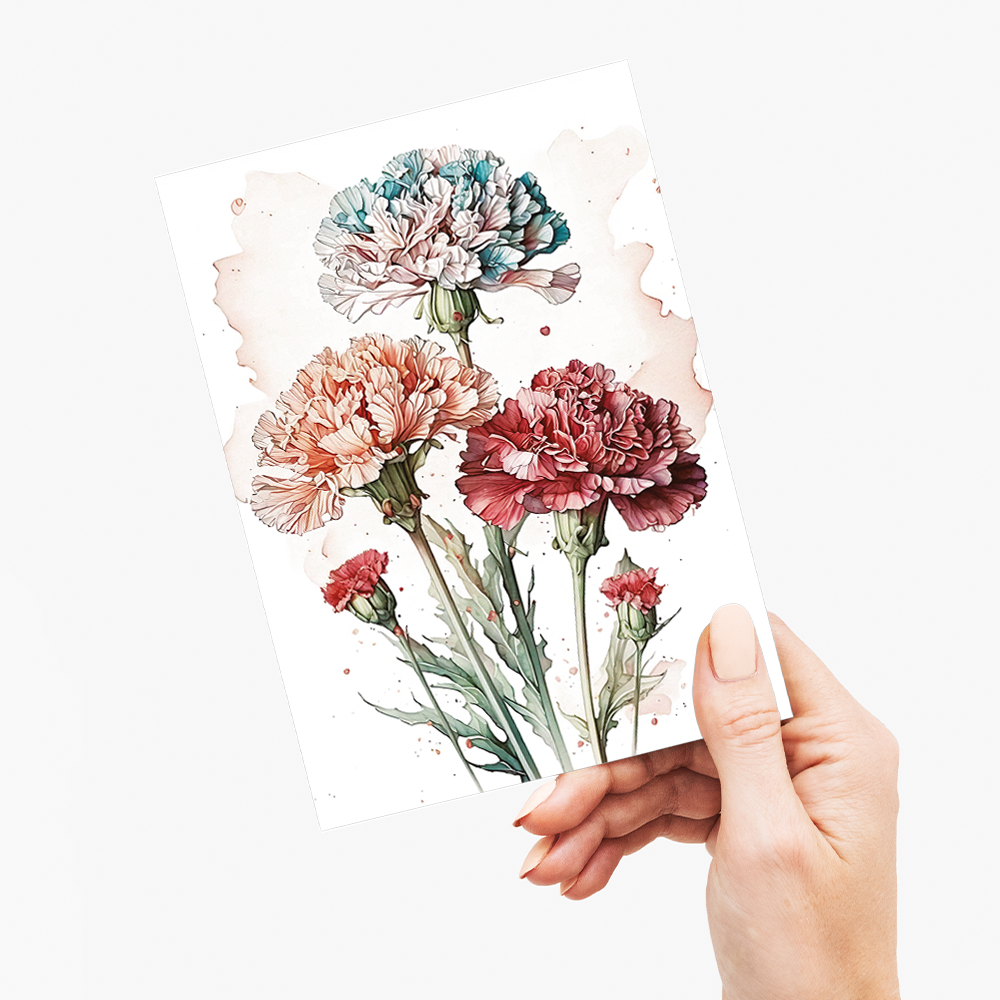 Carnations 2 - Wenskaart