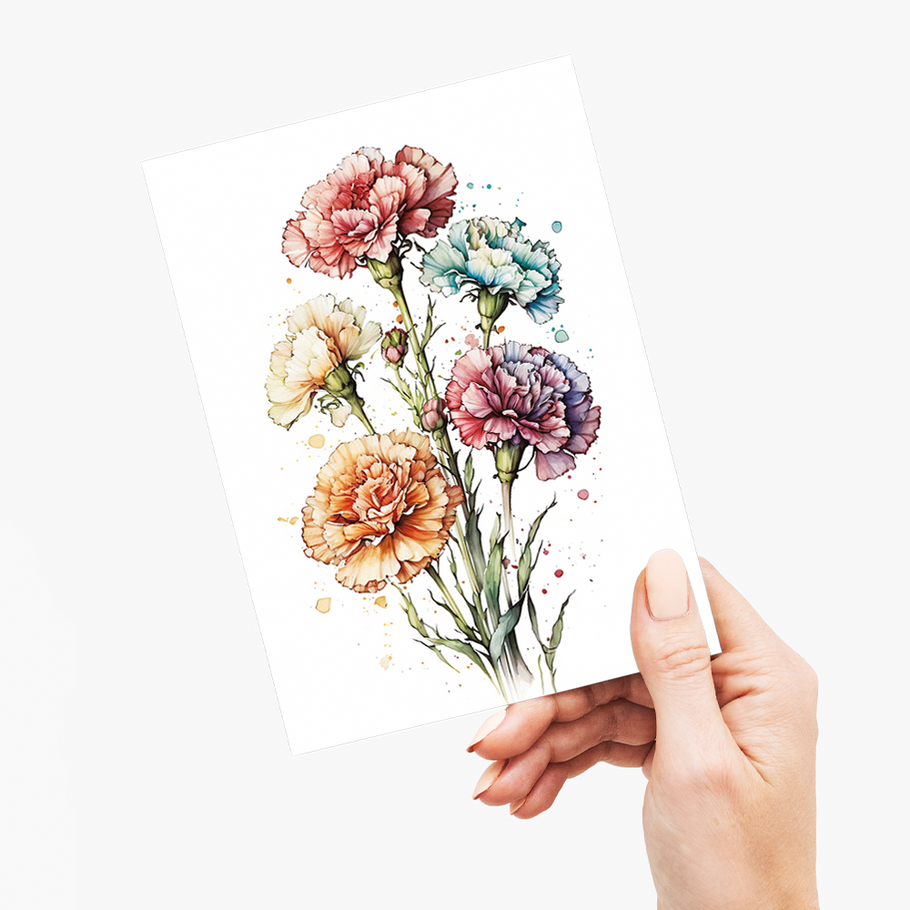 Carnations 3 - Wenskaart