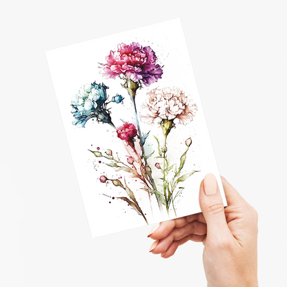 Carnations 4 - Wenskaart