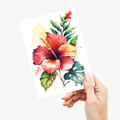 Hawaiian Hibiscus 1 - Wenskaart